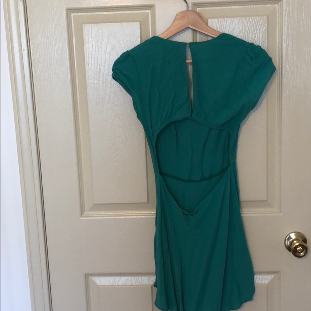 Reformation Green Backless Skater Dress - Picture 3 of 3
